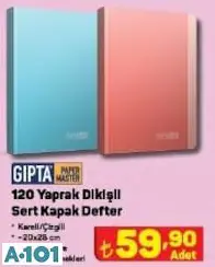 GIPTA 120 YAPRAK DİKİŞLİ SERT KAPAK DEFTER